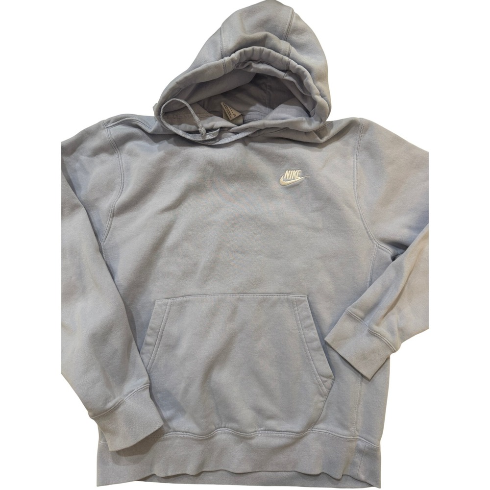 Vintage Y2K Nike Hoodie Men's SM Pullover Hoodie Light Blue Fleece Pocket Casual